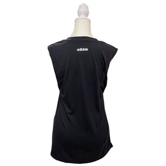 Adidas Black Sleeveless Tank with White Logo Graphic Size Small - Picture 4 of 11